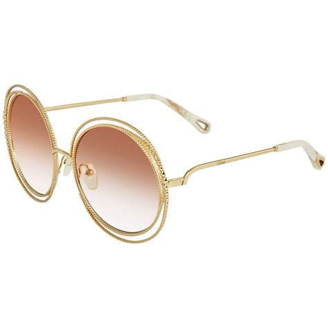 chloe ce 114sc 724 womens round sunglasses|Chloe Peach Gradient Round Sunglasses CE114SC 724 58.